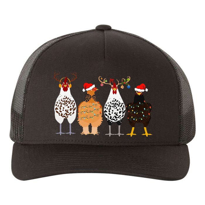 Funny Christmas Chicken Farm Animals  Yupoong Adult 5-Panel Trucker Hat