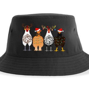 Funny Christmas Chicken Farm Animals  Sustainable Bucket Hat