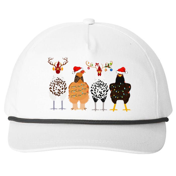 Funny Christmas Chicken Farm Animals  Snapback Five-Panel Rope Hat