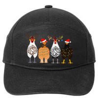 Funny Christmas Chicken Farm Animals  7-Panel Snapback Hat