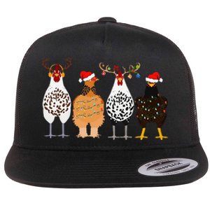 Funny Christmas Chicken Farm Animals  Flat Bill Trucker Hat