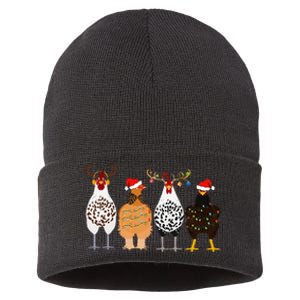 Funny Christmas Chicken Farm Animals  Sustainable Knit Beanie