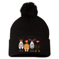 Funny Christmas Chicken Farm Animals  Pom Pom 12in Knit Beanie