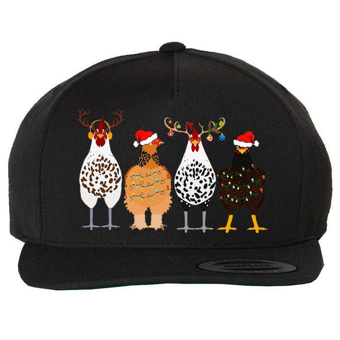 Funny Christmas Chicken Farm Animals  Wool Snapback Cap