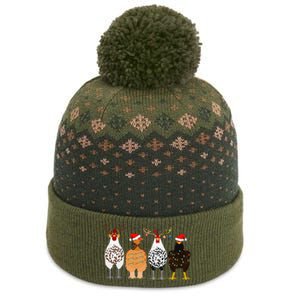 Funny Christmas Chicken Farm Animals  The Baniff Cuffed Pom Beanie