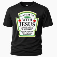 Funny Christian Catch Up With Jesus Ketchup Hoodie Cooling Performance Crew T-Shirt