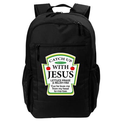 Funny Christian Catch Up With Jesus Ketchup Hoodie Backpack