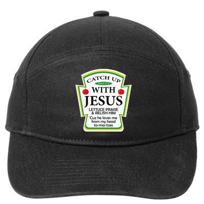 Funny Christian Catch Up With Jesus Ketchup Hoodie 7-Panel Snapback Hat