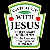 Funny Christian Catch Up With Jesus Ketchup Hoodie Drawstring Bag