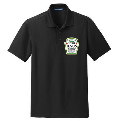 Funny Christian Catch Up With Jesus Ketchup Hoodie Dry Zone Grid Polo