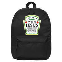 Funny Christian Catch Up With Jesus Ketchup Hoodie 16 in Basic Backpack