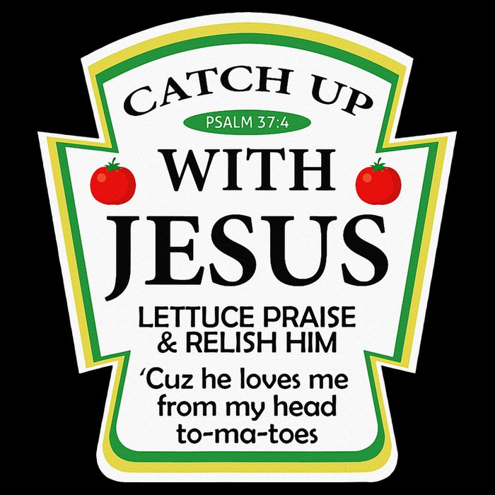 Funny Christian Catch Up With Jesus Ketchup Hoodie 16 in Basic Backpack