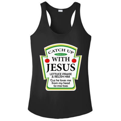 Funny Christian Catch Up With Jesus Ketchup Hoodie Ladies PosiCharge Competitor Racerback Tank