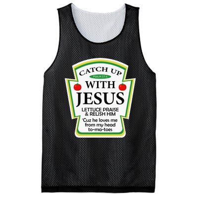 Funny Christian Catch Up With Jesus Ketchup Hoodie Mesh Reversible Basketball Jersey Tank