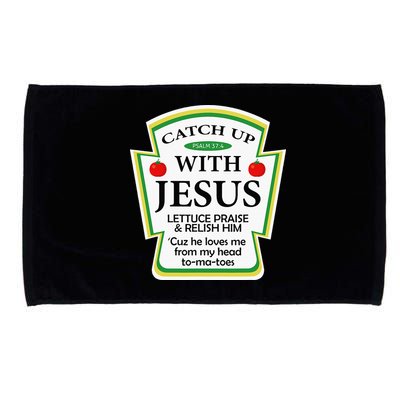 Funny Christian Catch Up With Jesus Ketchup Hoodie Microfiber Hand Towel