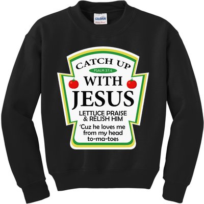 Funny Christian Catch Up With Jesus Ketchup Hoodie Kids Sweatshirt