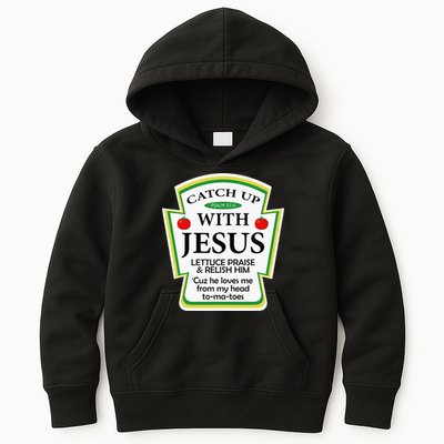 Funny Christian Catch Up With Jesus Ketchup Hoodie Kids Hoodie