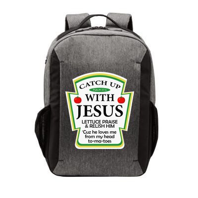 Funny Christian Catch Up With Jesus Ketchup Hoodie Vector Backpack