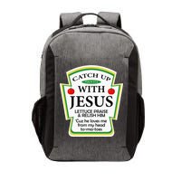 Funny Christian Catch Up With Jesus Ketchup Hoodie Vector Backpack