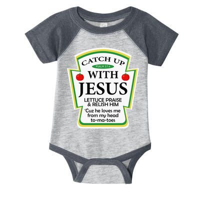 Funny Christian Catch Up With Jesus Ketchup Hoodie Infant Baby Jersey Bodysuit