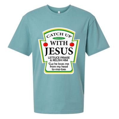 Funny Christian Catch Up With Jesus Ketchup Hoodie Sueded Cloud Jersey T-Shirt