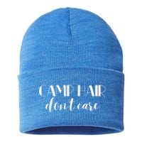 Funny Campers Camp Hair Dont Care Fun Camping Meaningful Gift Sustainable Knit Beanie