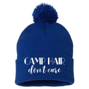 Funny Campers Camp Hair Dont Care Fun Camping Meaningful Gift Pom Pom 12in Knit Beanie