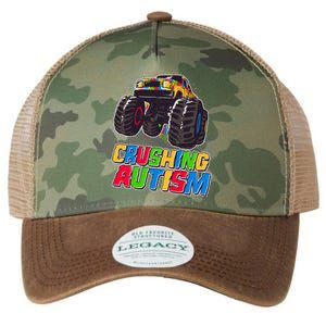 Funny Cool Crushing Autism Puzzle Piece Monster Truck Legacy Tie Dye Trucker Hat