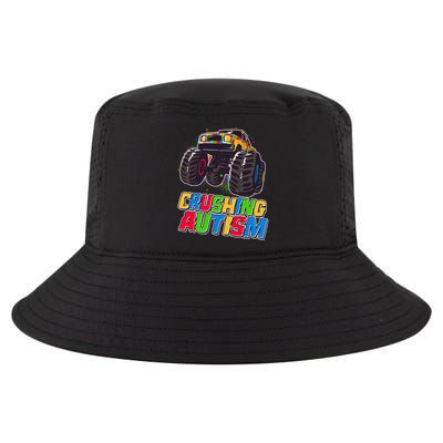Funny Cool Crushing Autism Puzzle Piece Monster Truck Cool Comfort Performance Bucket Hat