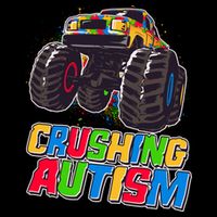 Funny Cool Crushing Autism Puzzle Piece Monster Truck Cooling Performance Crew T-Shirt