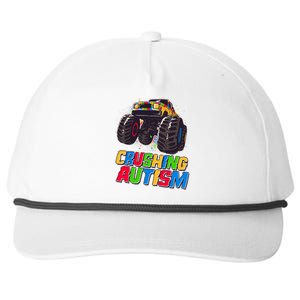 Funny Cool Crushing Autism Puzzle Piece Monster Truck Snapback Five-Panel Rope Hat