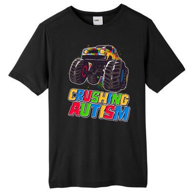 Funny Cool Crushing Autism Puzzle Piece Monster Truck Tall Fusion ChromaSoft Performance T-Shirt