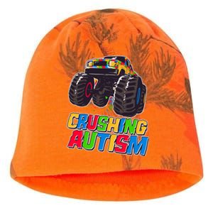 Funny Cool Crushing Autism Puzzle Piece Monster Truck Kati - Camo Knit Beanie