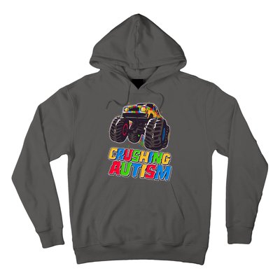 Funny Cool Crushing Autism Puzzle Piece Monster Truck Hoodie