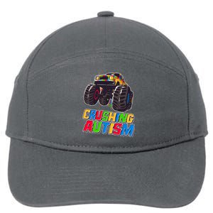 Funny Cool Crushing Autism Puzzle Piece Monster Truck 7-Panel Snapback Hat