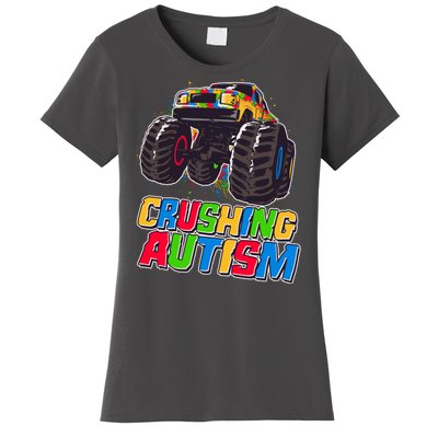 Funny Cool Crushing Autism Puzzle Piece Monster Truck Women's T-Shirt