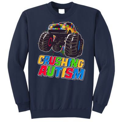 Funny Cool Crushing Autism Puzzle Piece Monster Truck Sweatshirt