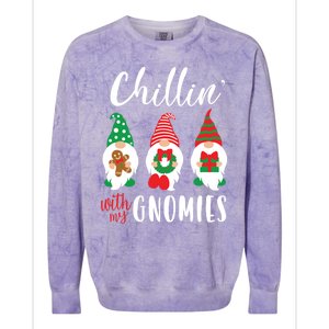 Funny Christmas Chillin With My Gnomies Cute Gnomes Friends Gift Colorblast Crewneck Sweatshirt