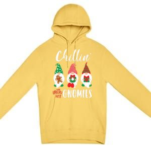 Funny Christmas Chillin With My Gnomies Cute Gnomes Friends Gift Premium Pullover Hoodie