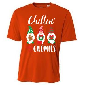 Funny Christmas Chillin With My Gnomies Cute Gnomes Friends Gift Cooling Performance Crew T-Shirt