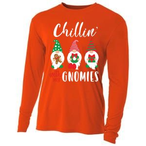 Funny Christmas Chillin With My Gnomies Cute Gnomes Friends Gift Cooling Performance Long Sleeve Crew