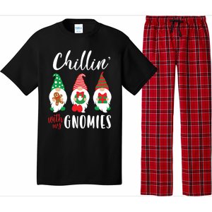 Funny Christmas Chillin With My Gnomies Cute Gnomes Friends Gift Pajama Set