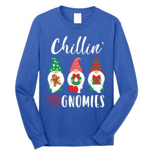 Funny Christmas Chillin With My Gnomies Cute Gnomes Friends Gift Long Sleeve Shirt