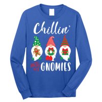 Funny Christmas Chillin With My Gnomies Cute Gnomes Friends Gift Long Sleeve Shirt