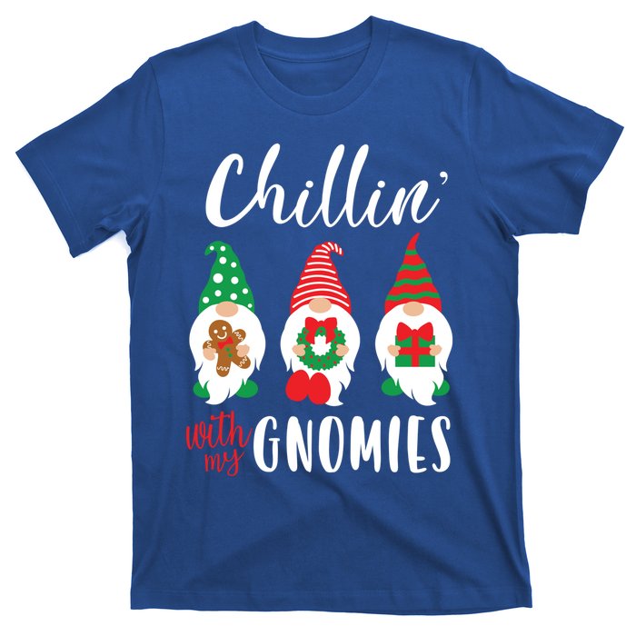 Funny Christmas Chillin With My Gnomies Cute Gnomes Friends Gift T-Shirt