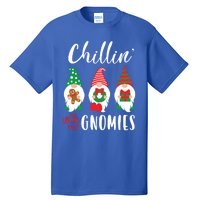 Funny Christmas Chillin With My Gnomies Cute Gnomes Friends Gift Tall T-Shirt