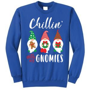 Funny Christmas Chillin With My Gnomies Cute Gnomes Friends Gift Tall Sweatshirt