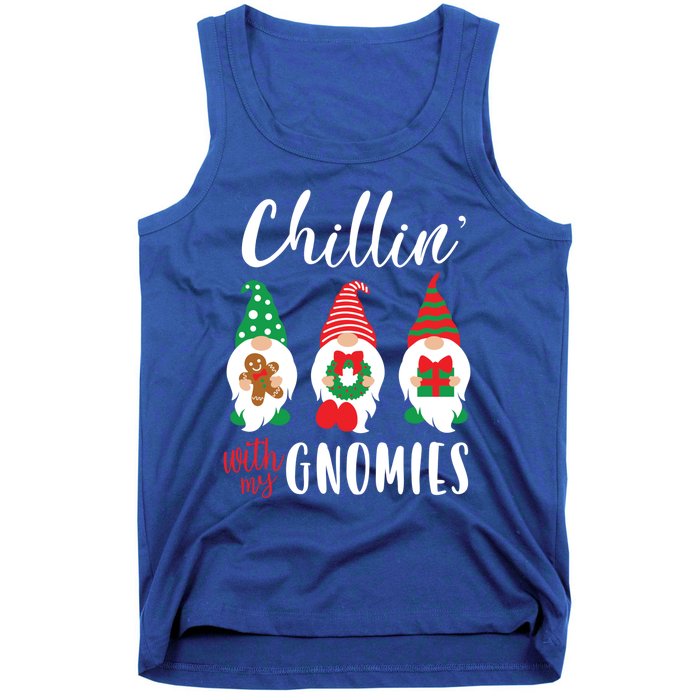 Funny Christmas Chillin With My Gnomies Cute Gnomes Friends Gift Tank Top