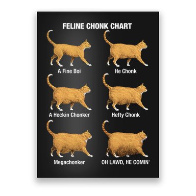 Feline Chonk Cat Chart Funny Dank Meme Oh Lawd He Comin Poster