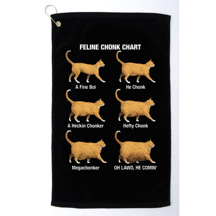 Feline Chonk Cat Chart Funny Dank Meme Oh Lawd He Comin Golf Towel